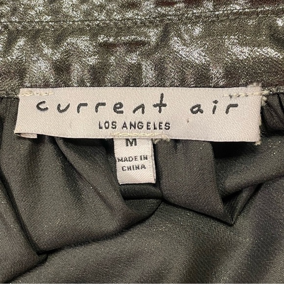 CURRENT AIR by ANTHROPOLOGIE NWOT Metallic Split Neck Blouse - Picture 3 of 4